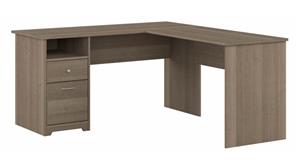 L Shaped Single Pedestal Desks Bush Furniture 60in W L-Shaped Computer Desk with Drawers