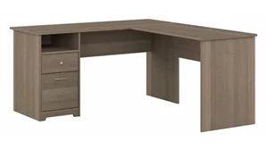 L Shaped Single Pedestal Desks Bush Furnishings 60in W L-Shaped Computer Desk with Drawers