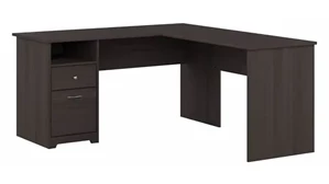 L Shaped Single Pedestal Desks Bush Furnishings 60in W L-Shaped Computer Desk with Drawers