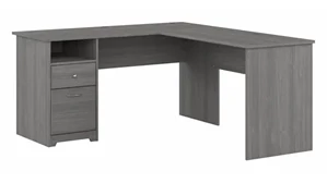 L Shaped Single Pedestal Desks Bush Furniture 60in W L-Shaped Computer Desk with Drawers