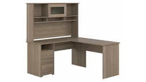 L Shaped Desks with Hutch Bush Furnishings 60in W L-Shaped Computer Desk with Hutch and Drawers