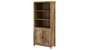 Standard Bookcases Bush Furnishings Tall 5 Shelf Bookcase with Doors