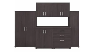 Tall Storage Cabinets Bush Furniture 6 Piece Modular Closet Storage Set with Floor and Wall Cabinets