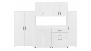 Storage Cabinets Bush Furnishings 6 Piece Modular Closet Storage Set with Floor and Wall Cabinets