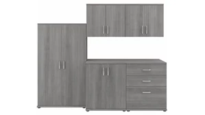 Tall Storage Cabinets Bush Furnishings 5 Piece Modular Closet Storage Set with Floor and Wall Cabinets