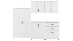 Storage Cabinets Bush Furnishings 5 Piece Modular Closet Storage Set with Floor and Wall Cabinets