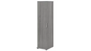 Tall Storage Cabinets Bush Furnishings Narrow Clothing Storage Cabinet with Door and Shelves