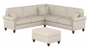 Sectional Sofas Bush Furniture 99in W L-Shaped Sectional Couch with Ottoman