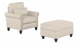 Club & Lounge Chairs Bush Furniture Accent Chair with Ottoman Set