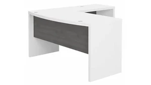 L Shaped Desk Shells Bush Furnishings L-Shaped Bow Front Desk