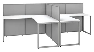 Cubicles Bush Furnishings 60in W 2 Person L-Desk Open Office with 45in H Panels
