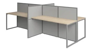 Cubicles Bush Furniture 60in W 4 Person Straight Desk Open Office with 45in H Panels