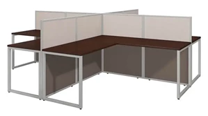 Cubicles Bush Furniture 60in W 4 Person L-Desk Open Office with 45in H Panels