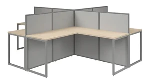 Cubicles Bush Furniture 60in W 4 Person L-Desk Open Office with 45in H Panels