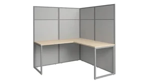 Cubicles Bush 60in W L-Shaped Cubicle Desk Workstation with 66in H Panels