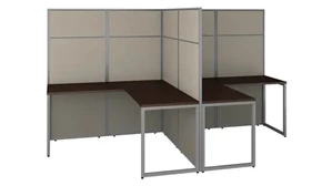 Cubicles Bush Furniture 60in W 2 Person L-Shaped Cubicle Desk Workstation with 66in H Panels