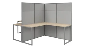 Cubicles Bush 60in W 2 Person L-Shaped Cubicle Desk Workstation with 66in H Panels