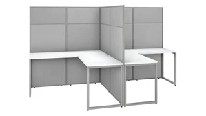 Cubicles Bush Furniture 60in W 2 Person L-Shaped Cubicle Desk Workstation with 66in H Panels
