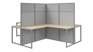 Cubicles Bush 60in W 4 Person L-Shaped Cubicle Desk Workstation with 66in H Panels