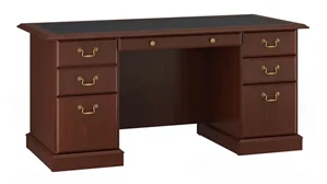 Stand-Alone Double Pedestal Desks Bush Furnishings 66in W Executive Desk