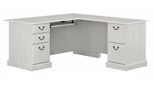 L Shaped Double Pedestal Desks Bush Furniture 66in L-Shaped Executive Desk