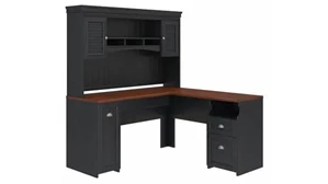 L Shaped Desks with Hutch Bush Furnishings 60in W L-Shaped Desk with Hutch