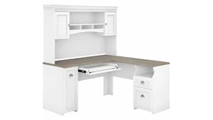 L Shaped Desks with Hutch Bush Furnishings 60in W L-Shaped Desk with Hutch