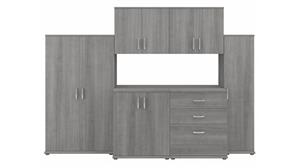 Storage Cabinets Bush Furniture 6 Piece Modular Garage Storage Set with Floor and Wall Cabinets