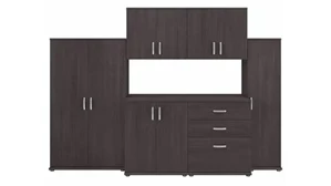 Storage Cabinets Bush Furniture 6 Piece Modular Garage Storage Set with Floor and Wall Cabinets