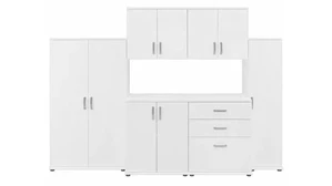 Storage Cabinets Bush Furniture 6 Piece Modular Garage Storage Set with Floor and Wall Cabinets