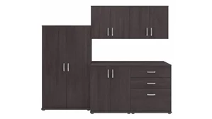 Storage Cabinets Bush Furniture 5 Piece Modular Garage Storage Set with Floor and Wall Cabinets