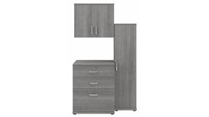 Storage Cabinets Bush Furniture 3 Piece Modular Garage Storage Set with Floor and Wall Cabinets
