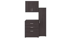 Storage Cabinets Bush Furniture 3 Piece Modular Garage Storage Set with Floor and Wall Cabinets