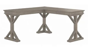 L Shaped Desk Shells Bush Furnishings 60in W Farmhouse L-Shaped Desk