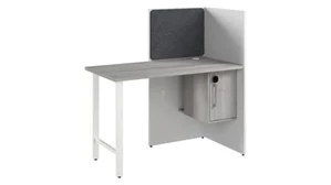 Cubicles Bush Furnishings 48in Cubicle Desk for Office with Locking Storage Cabinet