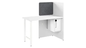 Cubicles Bush Furnishings 48in Cubicle Desk for Office with Locking Storage Cabinet