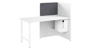 Cubicles Bush 60in Cubicle Desk for Office with Locking Storage Cabinet