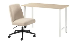 Writing Desks Bush Furnishings 48in W x 24in D Computer Desk and Chair Set