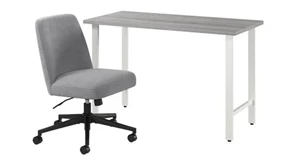 Writing Desks Bush Furnishings 48in W x 24in D Computer Desk and Chair Set