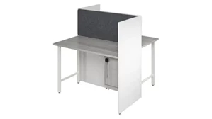 Cubicles Bush Furniture 48in  2 Person Office Cubicles with Locking Storage and Large Tackboards
