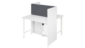 Cubicles Bush Furniture 48in  2 Person Office Cubicles with Locking Storage and Large Tackboards
