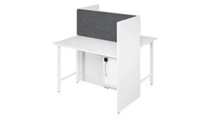 Cubicles Bush Furnishings 48in  2 Person Office Cubicles with Locking Storage and Large Tackboards