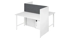 Cubicles Bush Furnishings 60in  2 Person Office Cubicles with Locking Storage and Large Tackboards