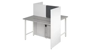 Cubicles Bush Furniture 48in  2 Person Office Cubicles with Locking Storage Cabinet