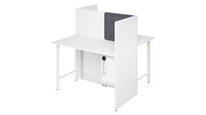 Cubicles Bush Furniture 48in  2 Person Office Cubicles with Locking Storage Cabinet
