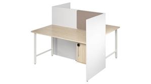 Cubicles Bush Furniture 60in  2 Person Office Cubicles with Locking Storage Cabinet
