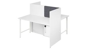 Cubicles Bush Furnishings 60in  2 Person Office Cubicles with Locking Storage Cabinet