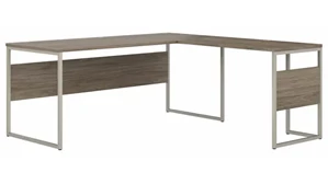 L Shaped Desk Shells Bush Furnishings 72in W x 72in D L-Shaped Table Desk with Metal Legs