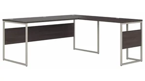 L Shaped Desk Shells Bush Furnishings 72in W x 72in D L-Shaped Table Desk with Metal Legs