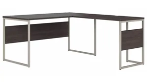 L Shaped Desk Shells Bush Furnishings 60in W x 72in D L-Shaped Table Desk with Metal Legs